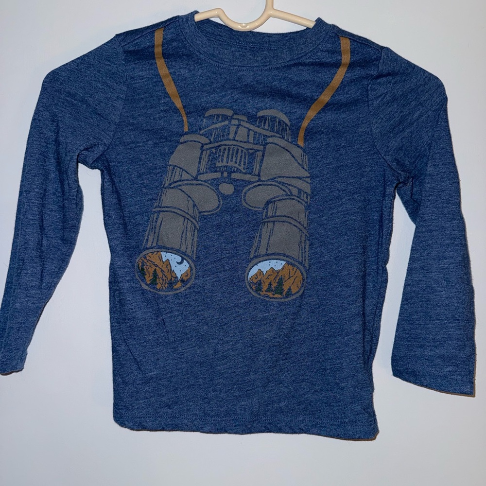 Old Navy Blue Long Sleeve Tee with Binocular Graphic